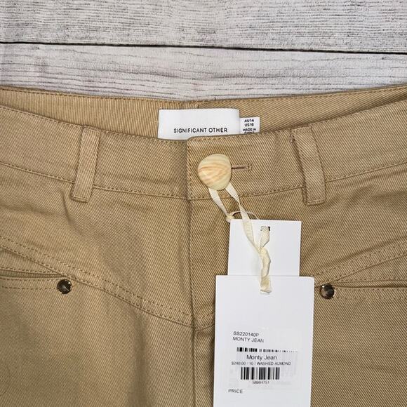 Significant Other NWT The Monty Jean High Rise Straight Leg Tan Size 10 $240 - Picture 9 of 12